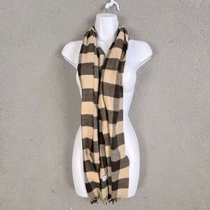 VERONZ MENS ACRYLIC SCARF BROWN AND TAN CHECK